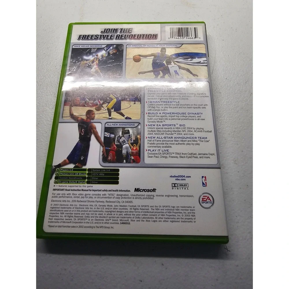 NBA Live 2004 Microsoft Xbox EA Sports Vince Carter Complete CIB Basketball Game